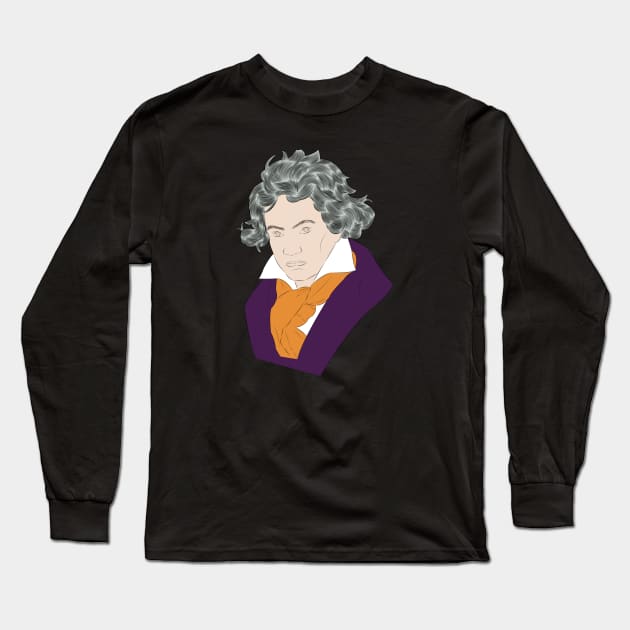 Ludwig Van Beethoven - portrait Long Sleeve T-Shirt by LiLian-Kaff